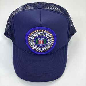 Federal Bureau Investigation FBI Hat Trucker Cap Snapback Blue Nissin